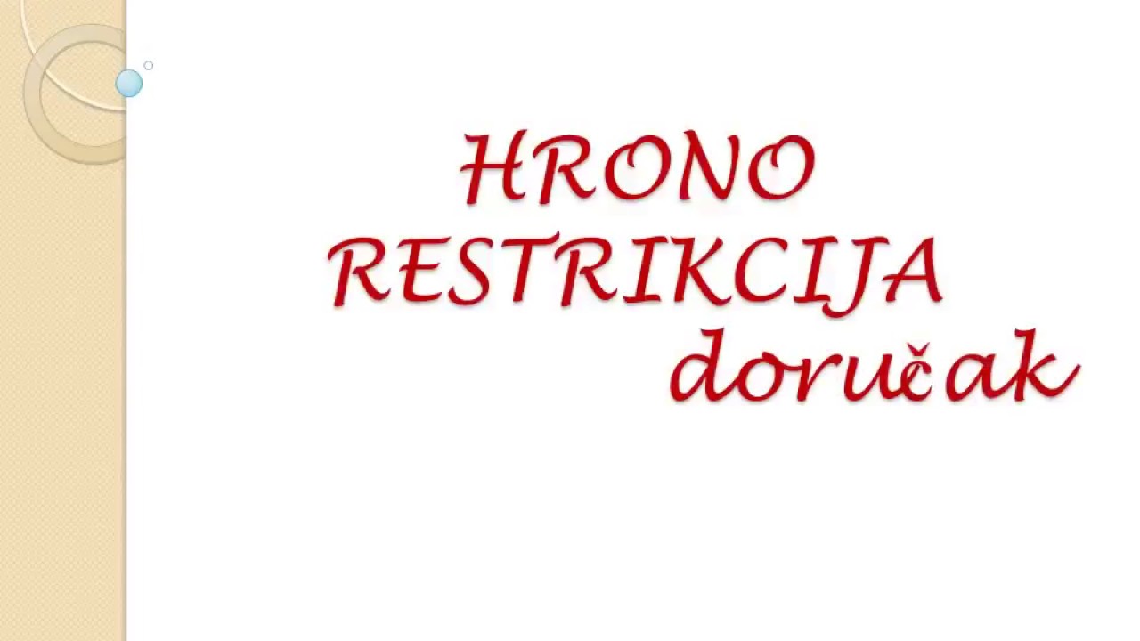 Hrono restrikcija - dorucak